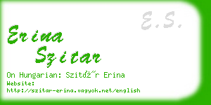 erina szitar business card